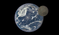 Earth and Moon - View From Space