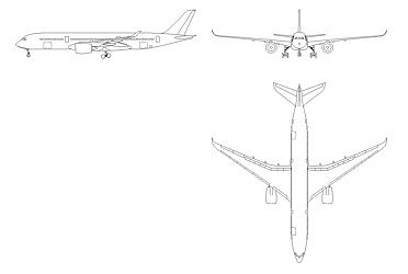A350-900 3-view