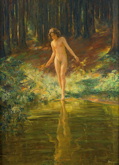 Bathing in a Forest Pond - Wilhelm Hempfing