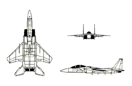 F-15D 3-view