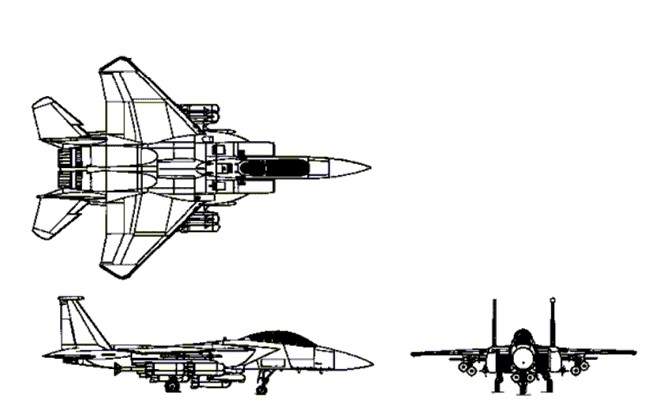 F-15E 3-view