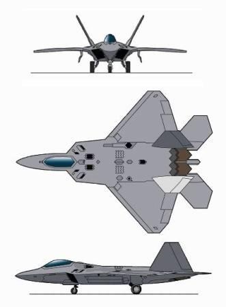 F-22A 3-view