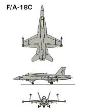 F/A-18C 3-view