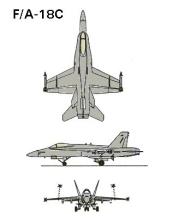 F/A-18C 3-view