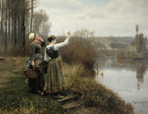Hailing the Ferry - Daniel Ridgway Knight