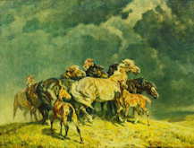 Horses in a Storm - Alfred Rollof